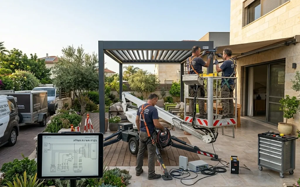 התקנה מקצועית בשטח סוככי השרון